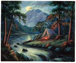 Vintage calendar art: camping, wildlife, etc.